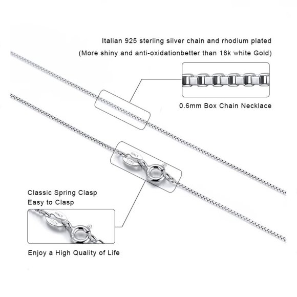 Italian 925 Sterling Silver Box Chain - Picture 8 of 12